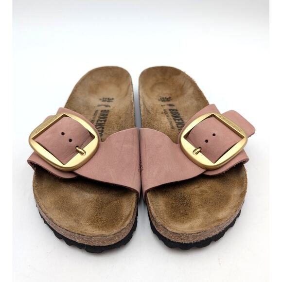 Birkenstock Madrid Big Buckle Nubuck Leather Sandals Women's Old Rose US5 EU36 - Picture 2 of 13